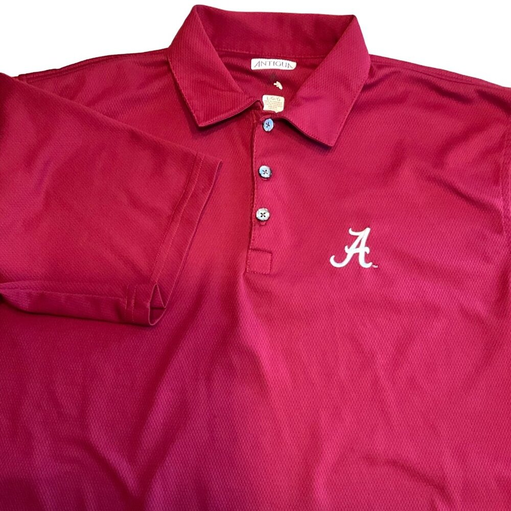 University of Alabama Crimson Red Large Antigua Polo‎ Shirt Roll Tide